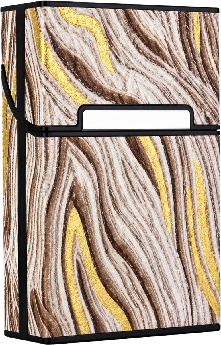 MoodLux Kunstleer Sigarettenhouder met Flip-Top en Magnetische sluiting - Beschermd tegen vocht - Mannen & Vrouwen - 20 sigaretten - Bruin