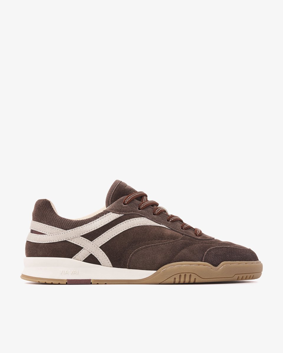 VIA VAI Kris Dante Sneakers Dames - Leer,Suède - Bruin - Maat 42