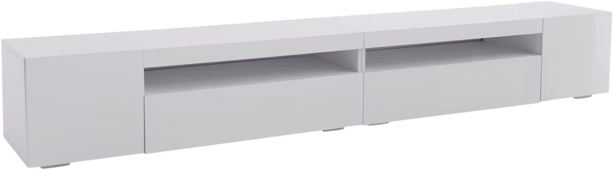 TV Meubel Wit - met LED Verlichting, Opbergruimte - voor Woonkamer