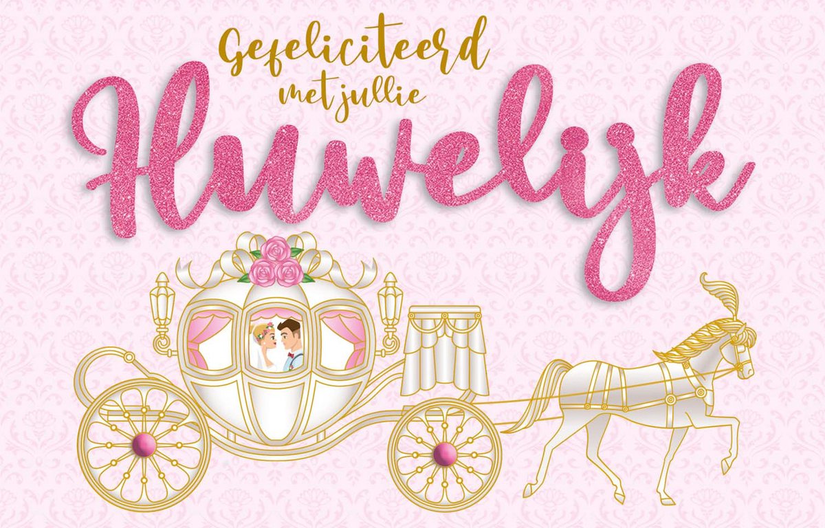Wenskaart | 6 stuks | Foam 3D gefeliciteerd met jullie huwelijk