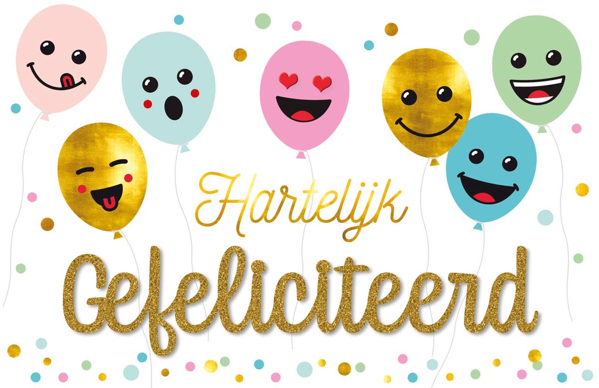 Wenskaart | 6 stuks | Foam 3D hartelijk gefeliciteerd