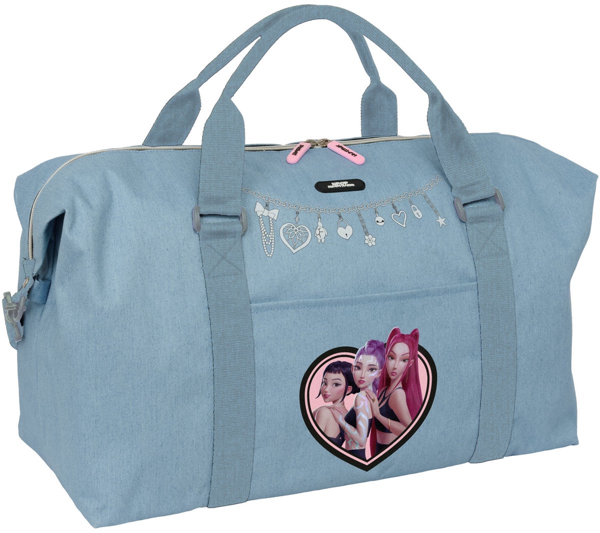 Kpop Demon Hunters Weekendtas Meisjes – HUNTR/X Reistas met Rumi, Mira en Zoey – 56 x 35 x 17 cm – Lichtblauw