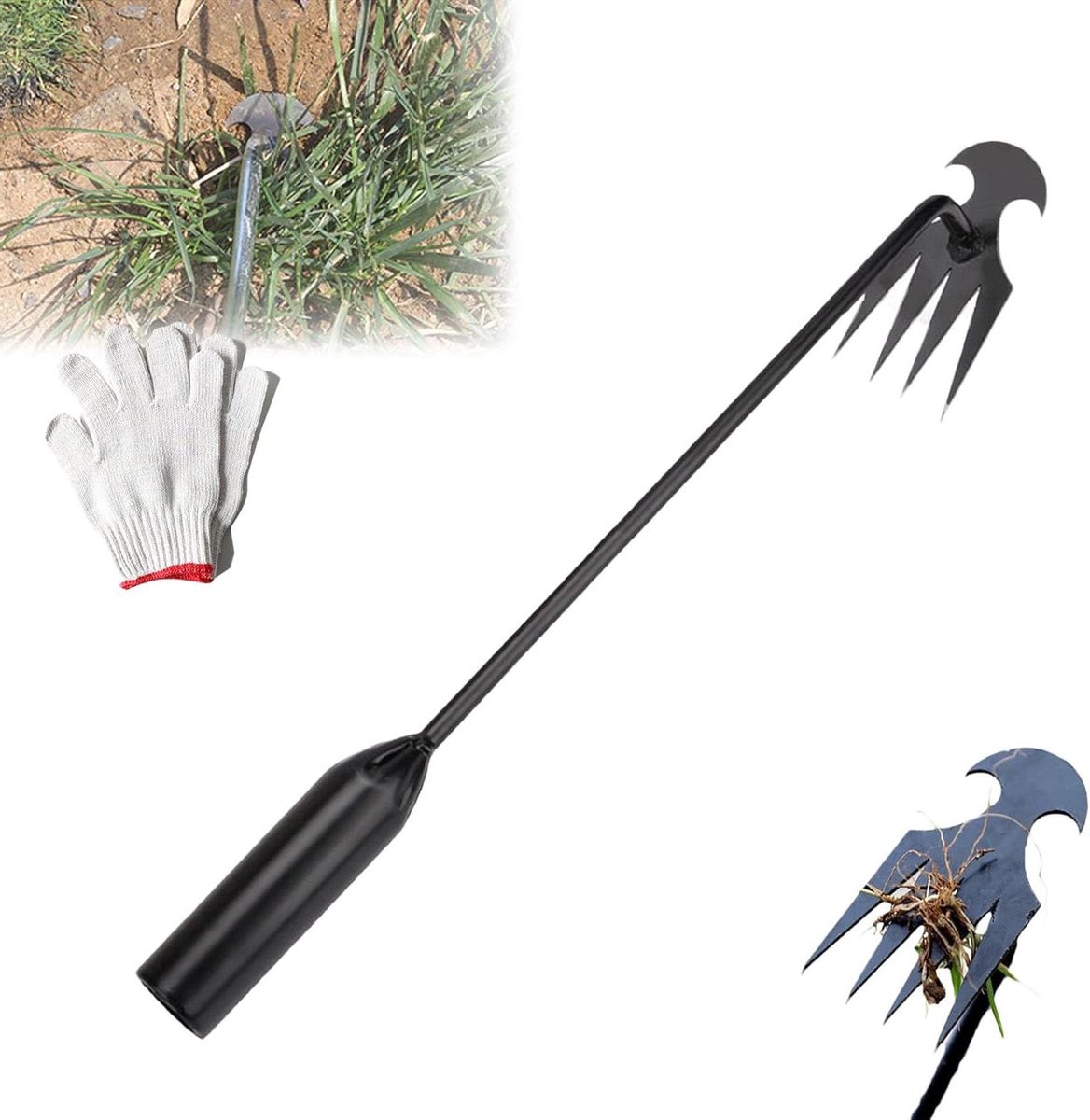 Onkruidsteker - Wortelverwijderaar Tuin - Onkruid Verwijderen - Roestvrij Staal - 40 cm - Zilver