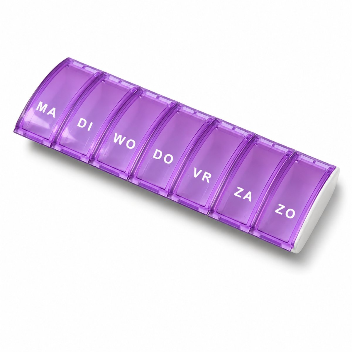 Knaak Pillendoosje 7 Dagen Nederlands - Medicijndoos - Weekbox - Medicijnen Organizer - Grote Vakken - Paars