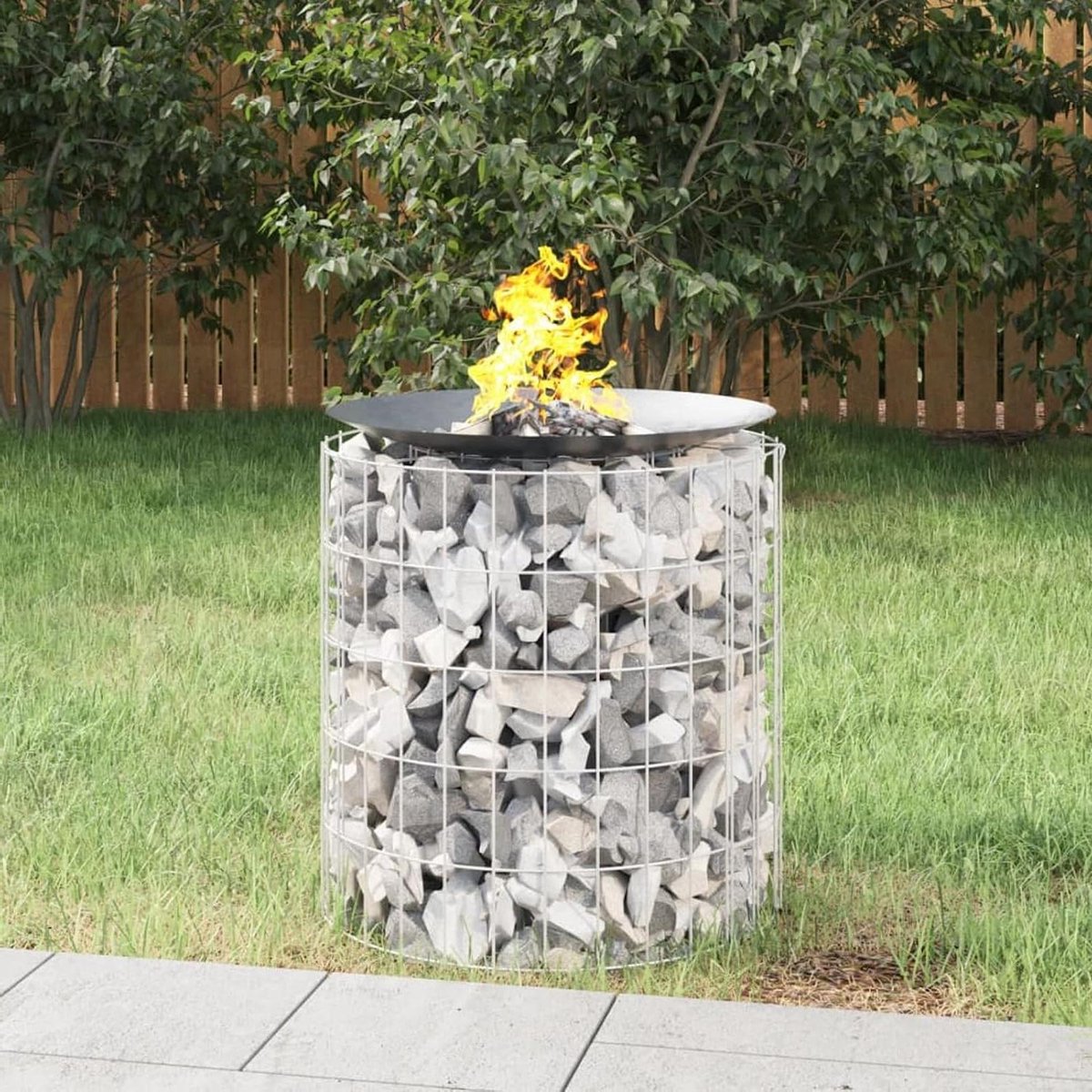 Schanskorf Vuurplaats - Ronde Korven - Tuin Decoratie - Verzinkt Ijzer - Ø 50 cm - Zilver