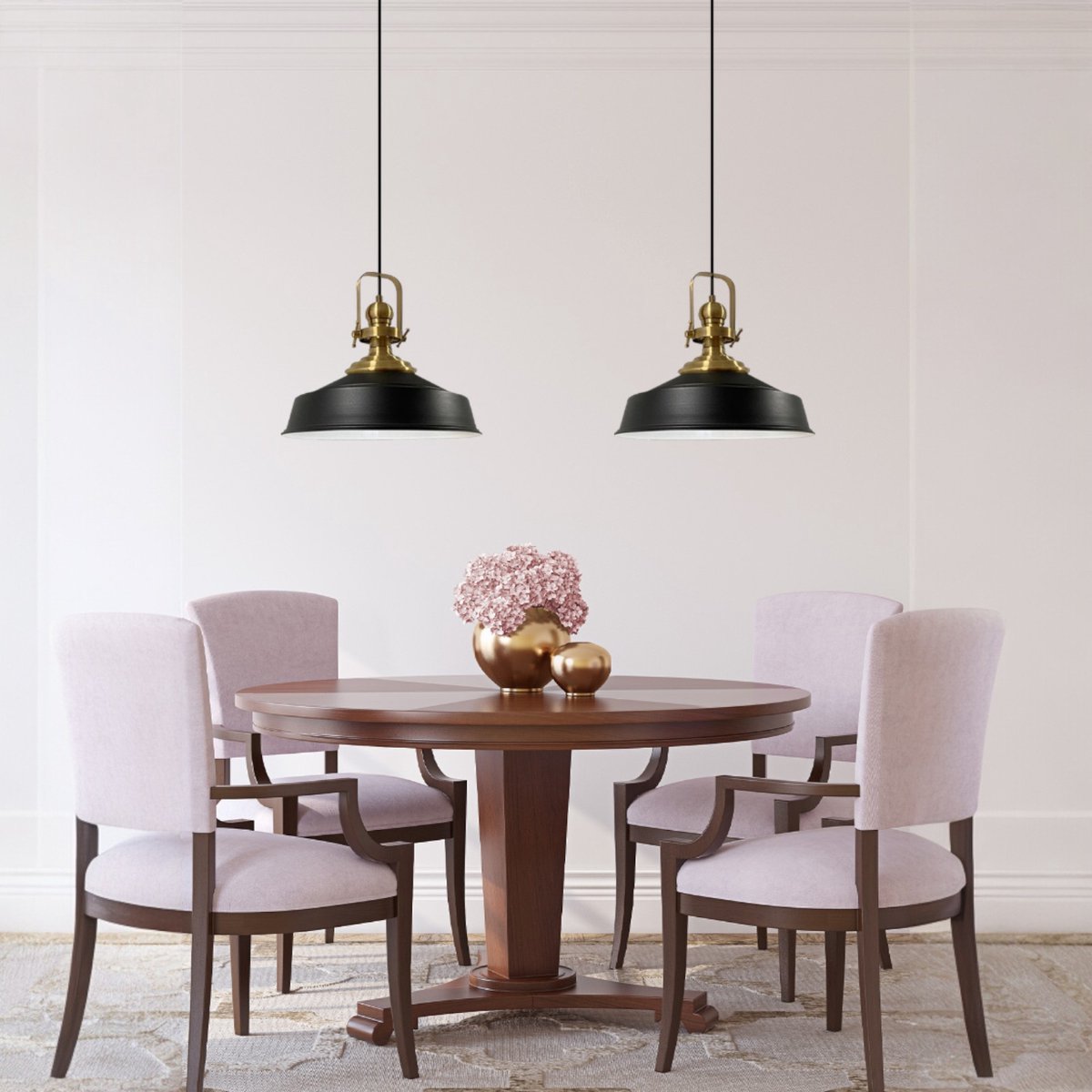 Bamyum Asletl hanglamp, industriële Modern stijl, Ø41 cm, zwart metalen lamp