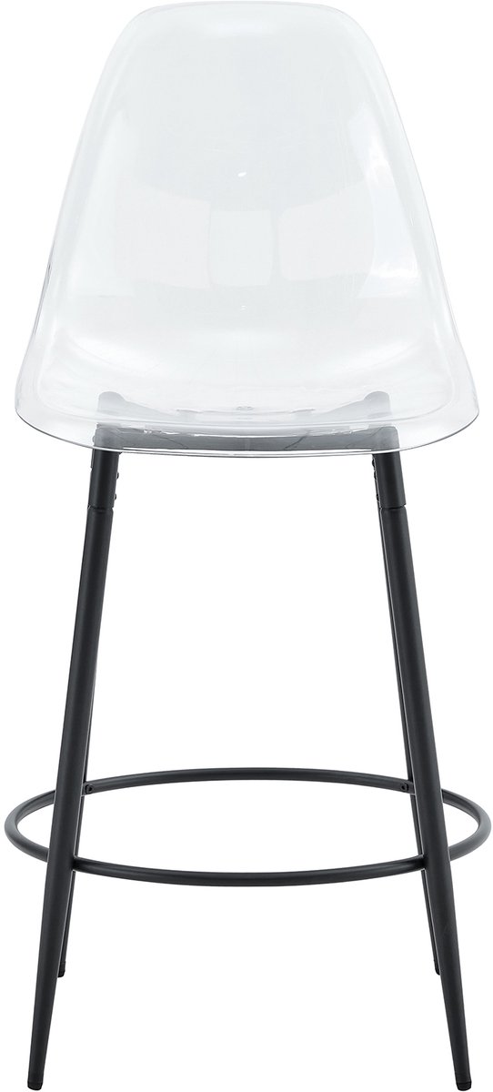 Flexibel barset: 89 cm glazen tafel + 4 barkrukken met een zwevend design – speciaal ontworpen voor Europese open keukens. Zwart metalen frame, met comfortabele voetsteun.
