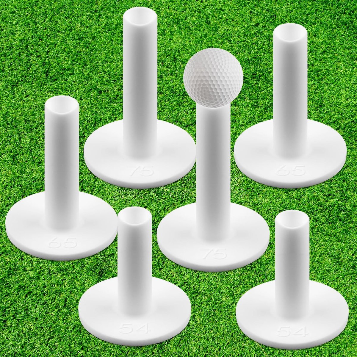 6 Pcs Silicone Golf Tees, Golf Simulatortees, Winter Golf Tees, White Golf Tees, for Indoor, Outdoor, Winter Grass - ShopVlot