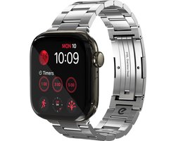 KeyBudz Spectra Horlogeband – Geschikt voor Apple Watch 44-49 mm – Gemaakt van 316L roestvrij staal – Beveiligde vlindersluiting - Grijs