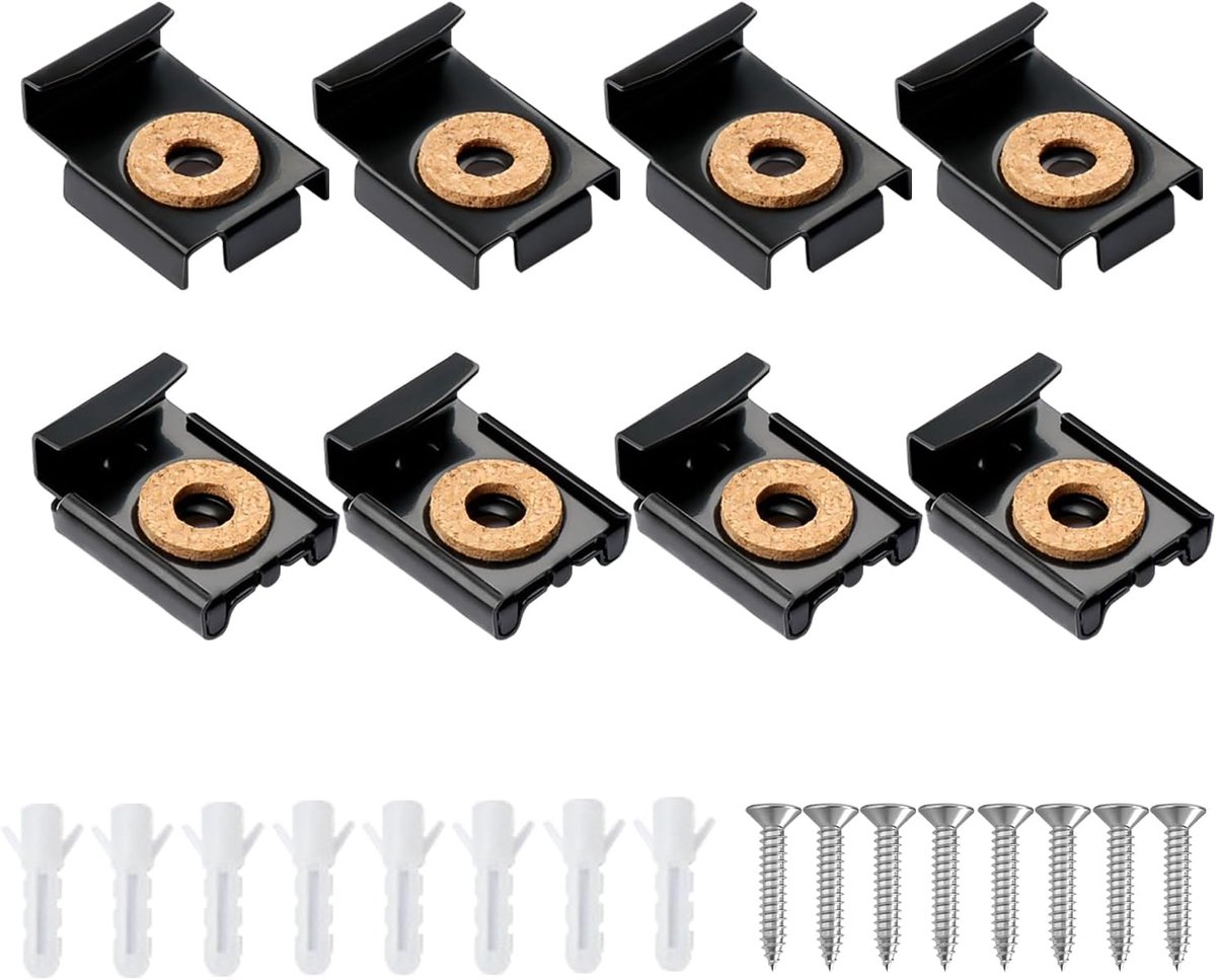 8 Pieces Mirror Holder Wall Mirror Holder with Plugs and Screws, Mirror Mount for Heavy Mirrors, Glass in Bathrooms - ShopVlot