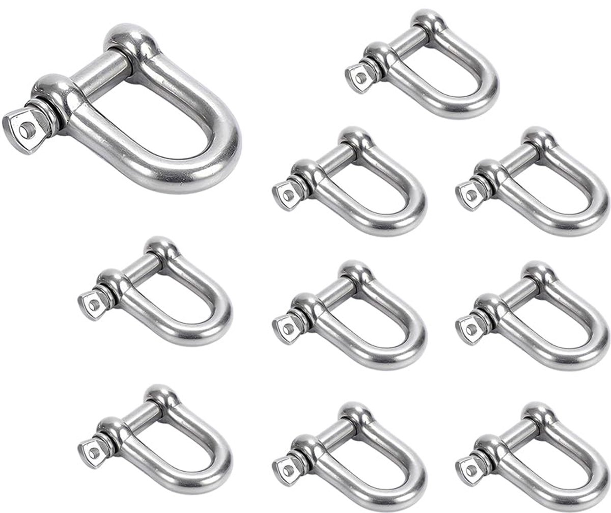 10pcs M6 Link Ed 304 Stainless Steel, M6 Links Stainless Steel, 304 Stainless Steel, D-Ring Links, STK Stainless Steel - ShopVlot