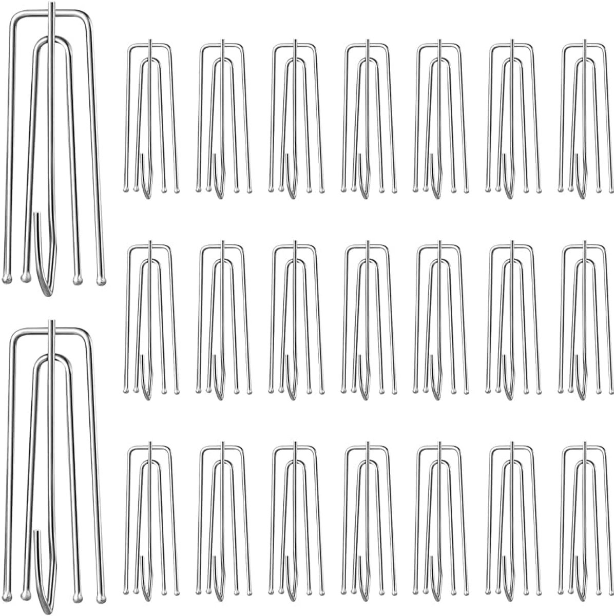 Curtain Hooks 50pcs - RVS - 4 tanden - Ideaal voor gordijnen - ShopVlot