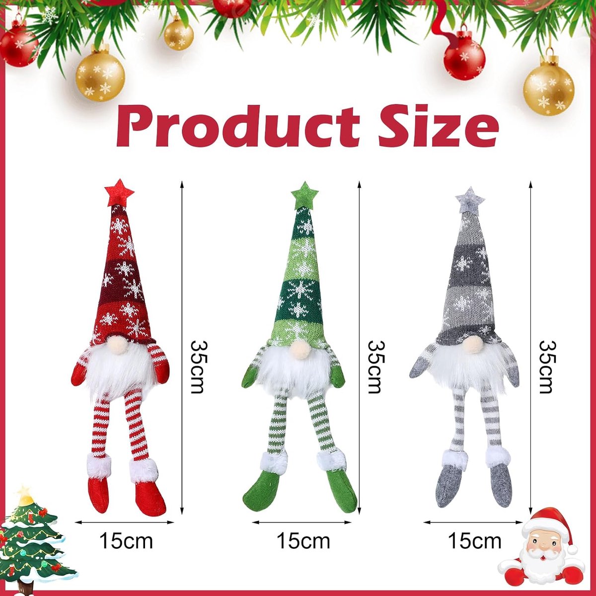 3 Pieces Luminous Christmas Gnome Plush Christmas Gnome Mini Christmas Figure Decoration for Indoor Christmas - ShopVlot — cadeau in Wonen & Interieur - foto 5