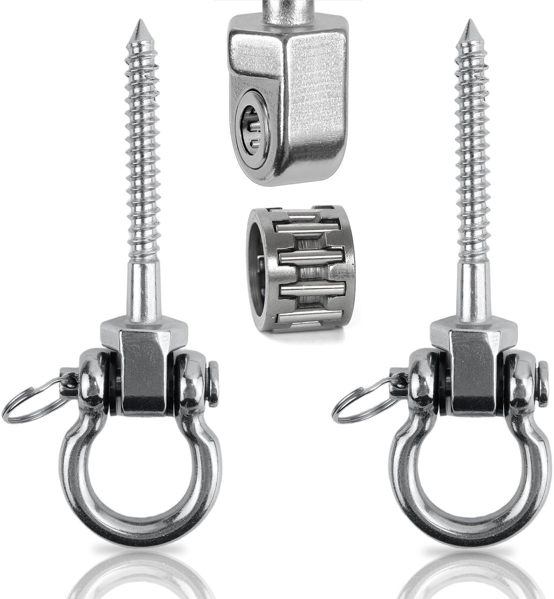 Schommelhanger met lagers voor zware belasting - 2 stuks - 180 graden - roestvrij staal - houten balken - betonplafond - schommel - yoga - bokszak - hangmat