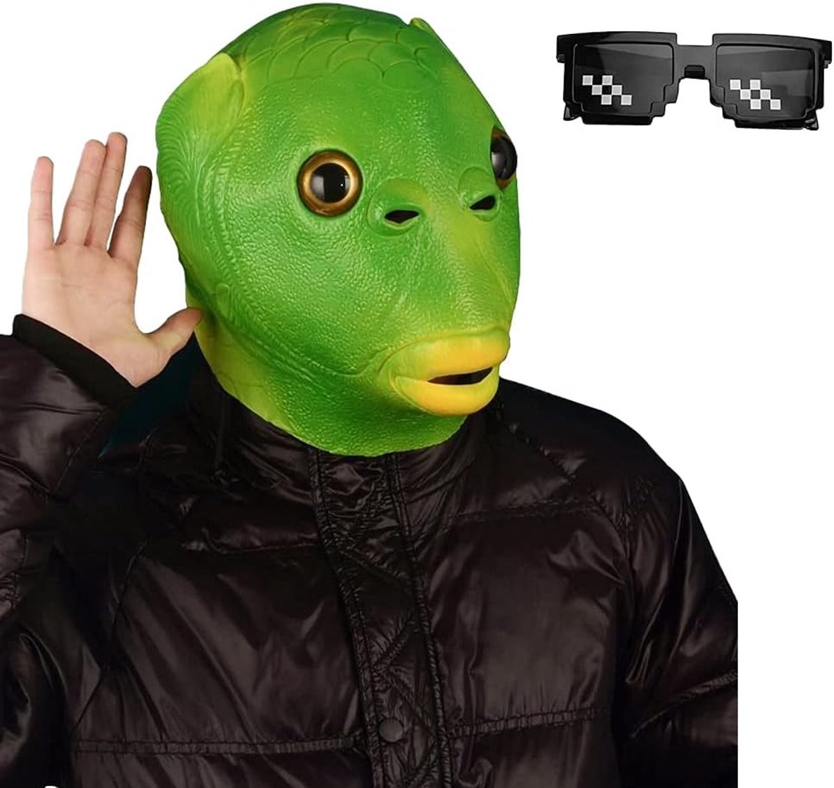 1 Stuk Latex Vissenmasker voor Dierenkostuum - Grappig Hoofdmuts voor Halloween en Carnaval, Perfect voor Cosplay en Feestjes