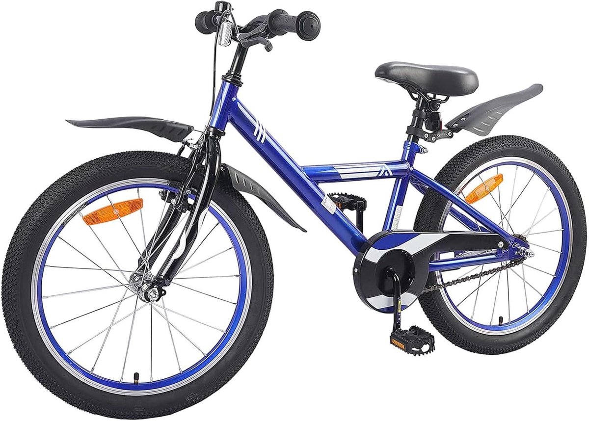 Kinderfiets sfiets sfiets Fietstraining Schoolritten Dubbele Remfunctie 20 inch Donkerblauw
