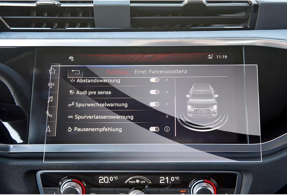 Beschermfolie voor Audi Q3 F3 2019-2024, Navigatie en MMI Schermbeschermer, 9H Krasbestendig Tempered Glass voor 8.8 en 10.1 Inch Touch Display