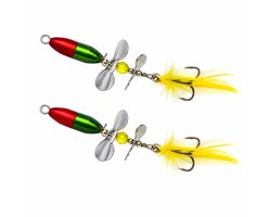 S&D | Dubbele Spinner - 2 stuks - 10g 8cm - Roofvissen Blinkertjes