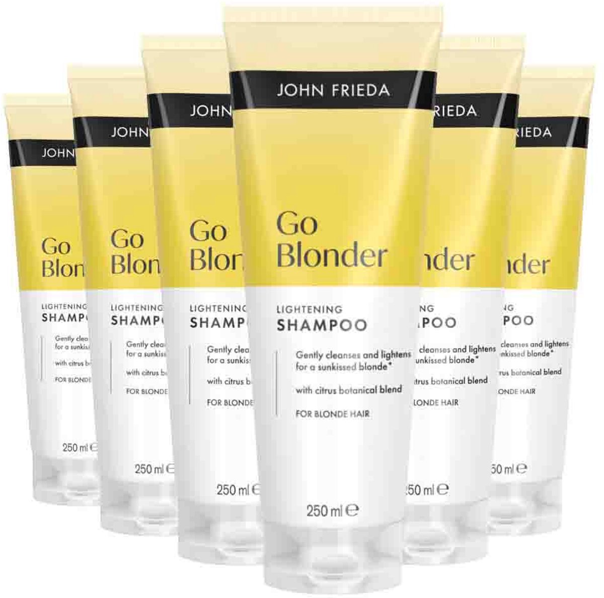 John Frieda - Go Blonder Lightening Shampoo - 6 x 250 ml - Voordeelverpakking