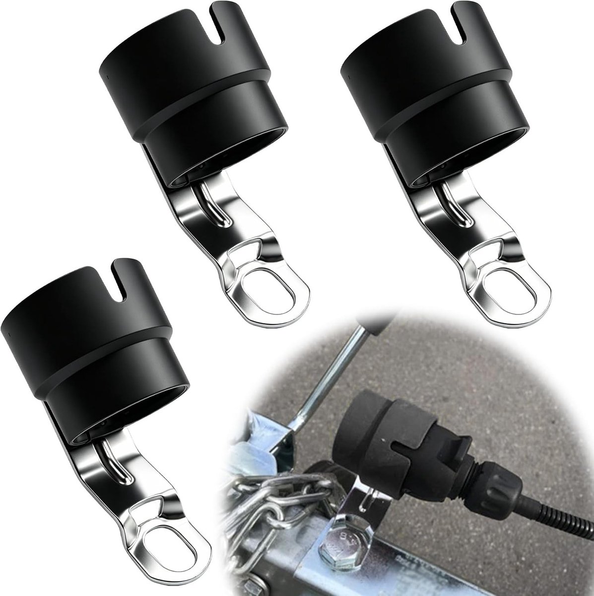 Set van 8 Rubber Covers voor Trekhaak, Beschermhoes voor 50 mm Balhoofdkoppelingen, Bescherming voor Aanhangwagen en Trekhaakaccessoires