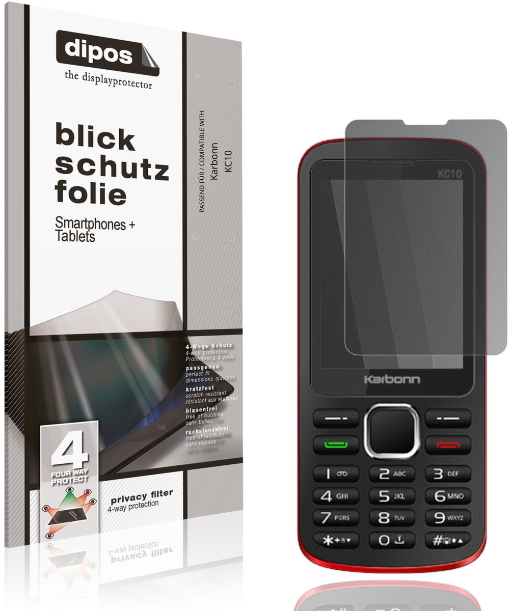 dipos – Matte Privacy Screenprotector geschikt voor Karbonn KC10 | Anti-Spy Beschermfolie
