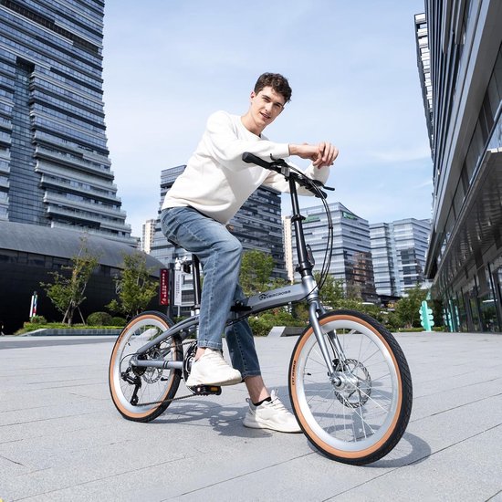 EVERCROSS EM1 Vouwfiets 20 inch - 7 versnellingen - Aluminium frame - Dubbel schijfrem - Grijs van EVERCROSS — afbeelding 3