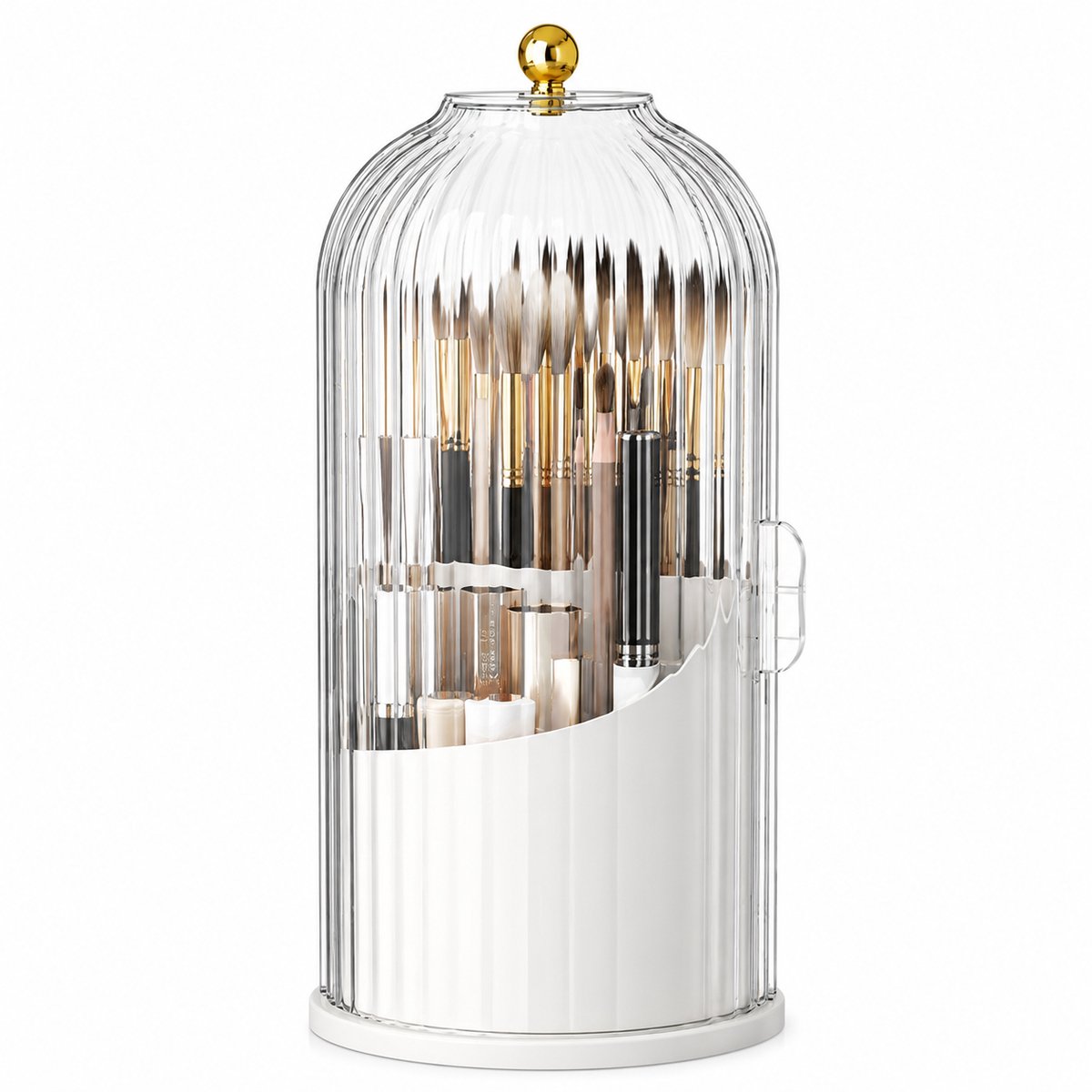 Bodybite - Borstelorganizer Draaibaar 360° met Deksel – Tandenborstelhouder – Badkamer – Organizer – Tandenborstel Opberger – Cosmetica Organizer – BRUSHIX
