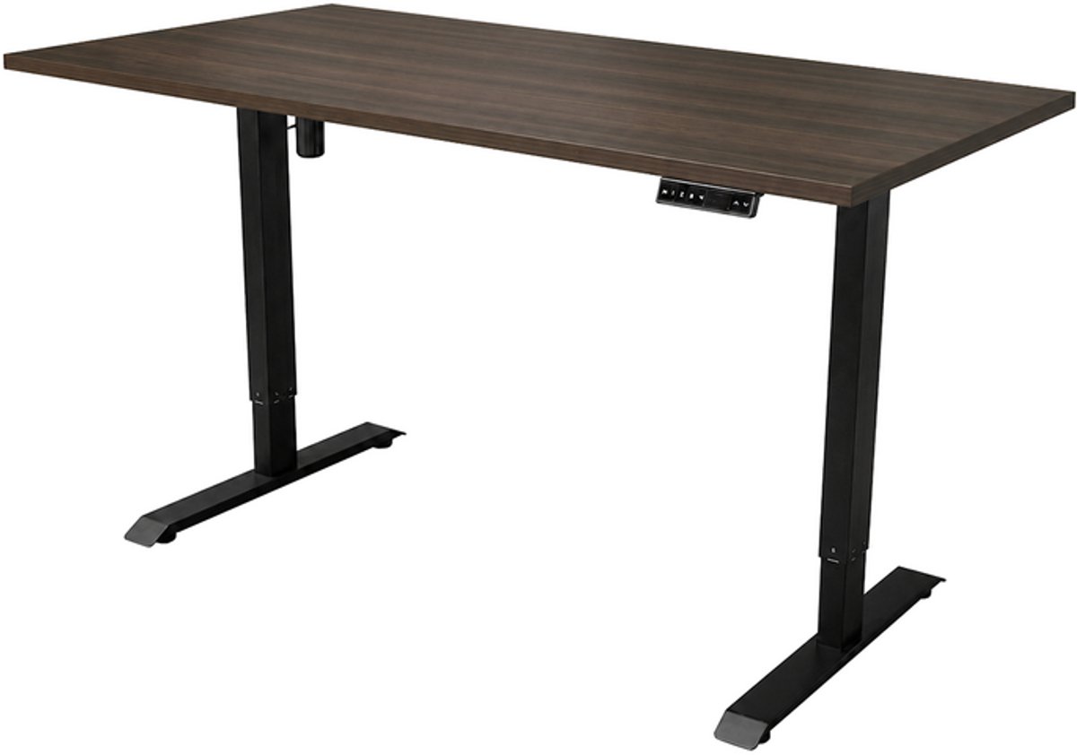 Sedero Elektrisch verstelbaar bureau - 140x80 cm - Single motor - Zwart / Donker Japandi