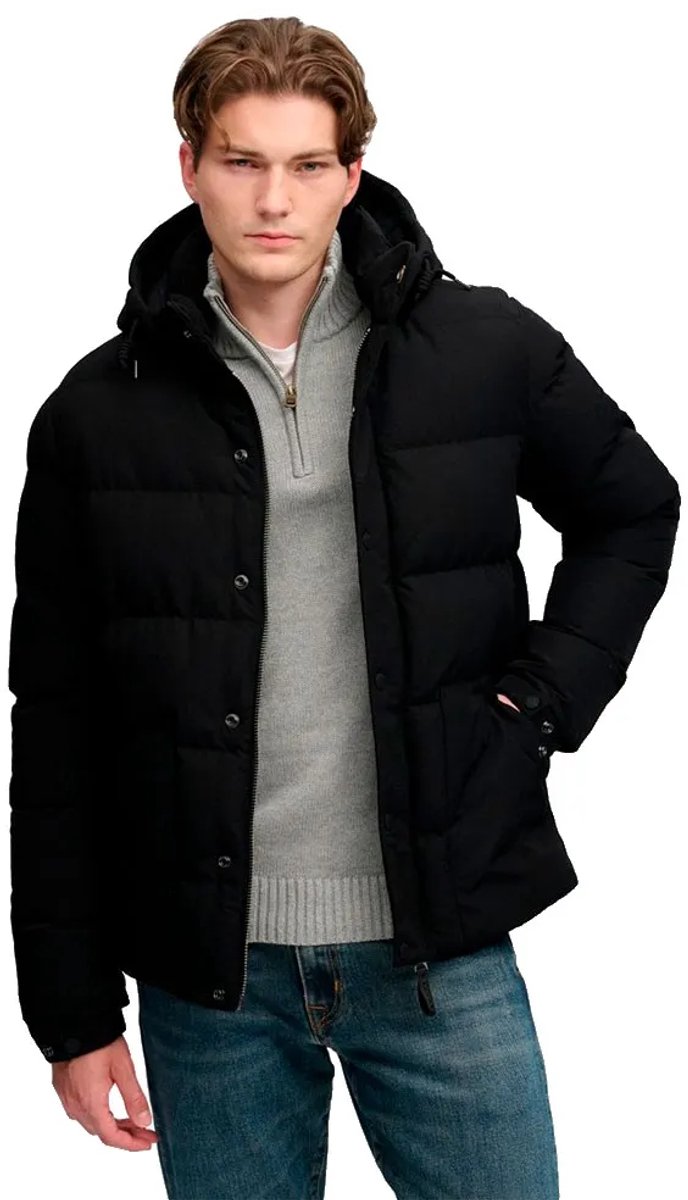 Superdry Classic Everest Puffer Jas Heren Gewatteerde jassen Zwart
