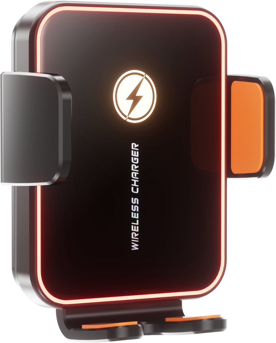 SD15 Draadloze Autolader met Telefoonhouder - 15W Qi Snellader, Elektrische Klemarmen, Ventilatierooster, Geschikt voor iPhone, Samsung en andere Qi-smartphones