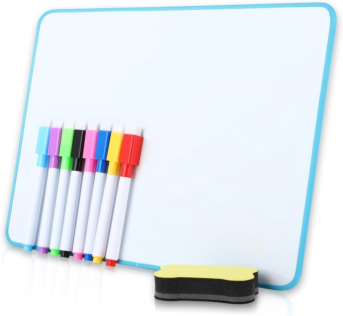dry erase whiteboard 32 x 23 cm - dubbelzijdig magnetisch - antislip standaard - ideaal voor studenten en kantoor - ShopVlot