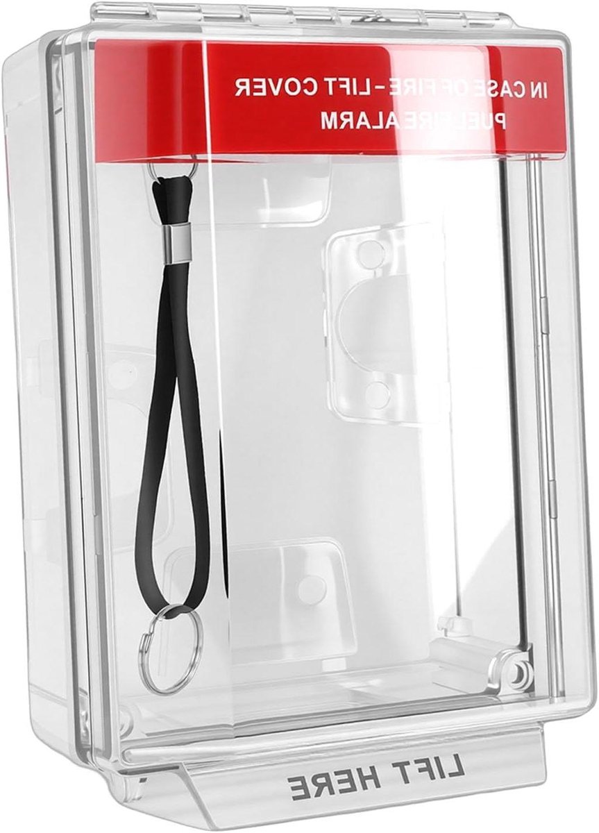 Brandalarm Trekstationafdekking - Noodknop Beschermkap - Onbedoelde Activering Voorkomen - IP67 Waterdicht - 23D x 15B x 8H cm - Transparant