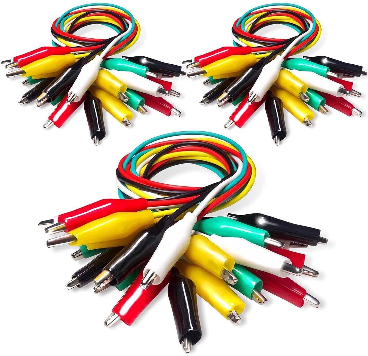 30 STKS Dual Alligator Clips Test Leads Set, Kleurrijke Dubbelzijdige Krokodil Klemmen 50cm Jumper Draad