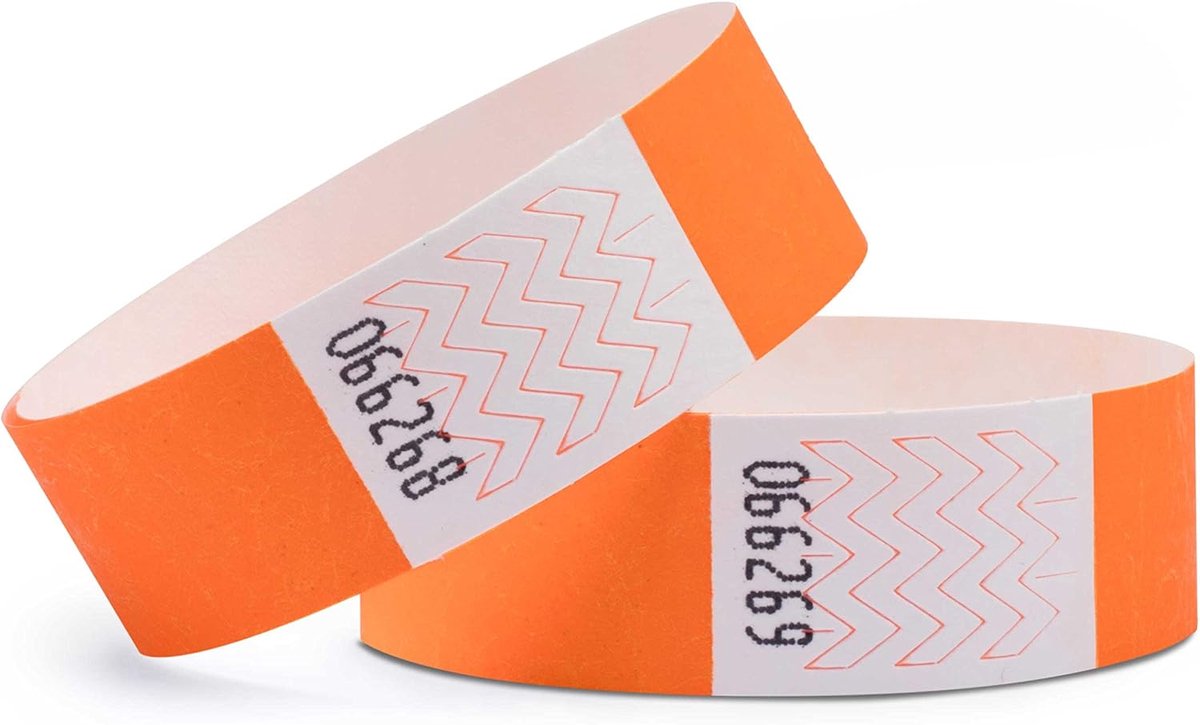 100 stuks polsbandjes onbedrukt 19 x 254 mm, Neon oranje