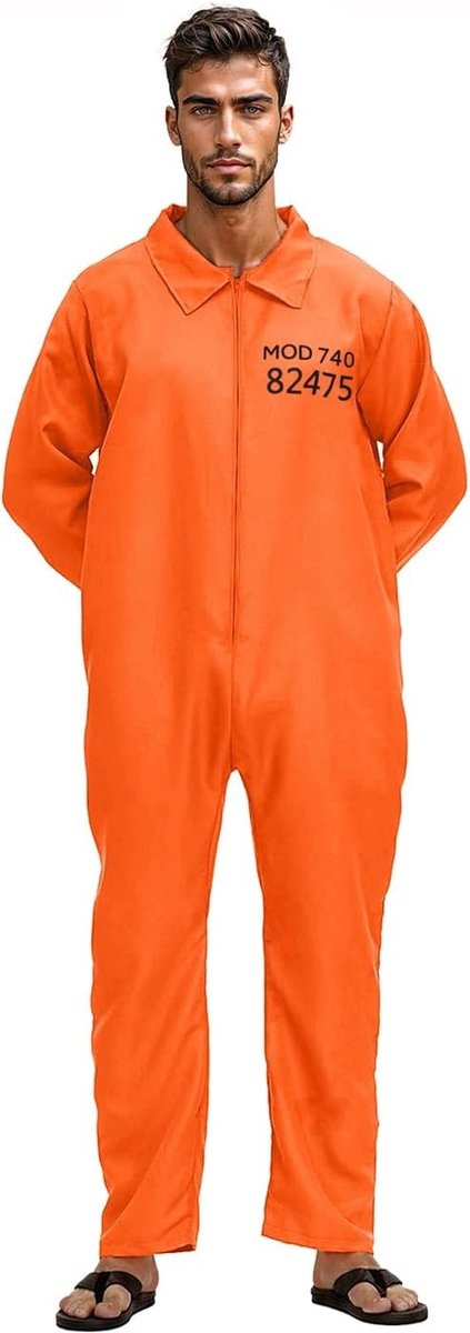 Prison Outfit in Oranje voor Volwassenen - Geweldig Kostuum voor Mannen en Vrouwen, Perfect voor Feestjes en Themapartijen