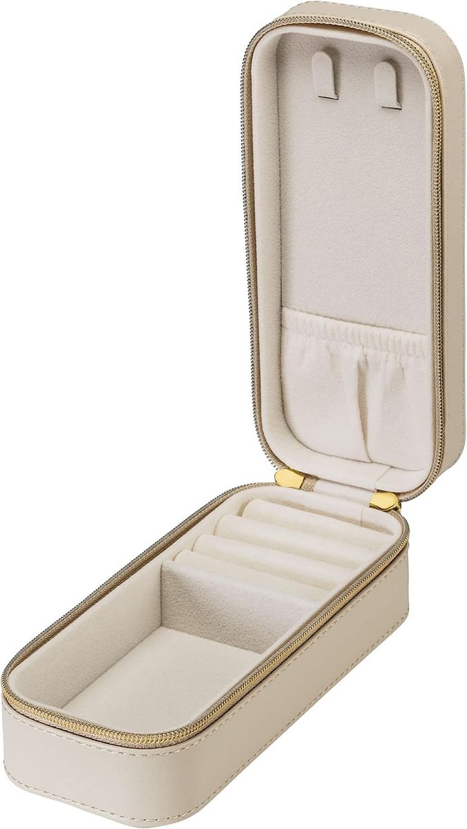 Reisetas voor het opbergen van sieraden, kunstleer tas, sieradenorganizers - 16,5 x 6,5 x 5 cm