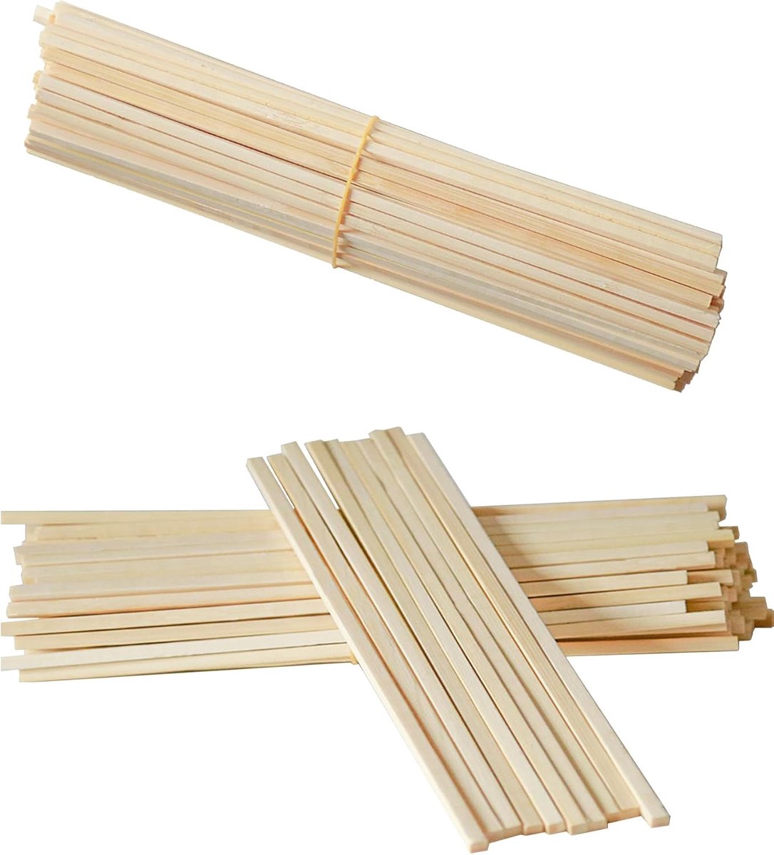 Houten Suikerspin Stokjes Vierkant voor Suikerspinmachine,Natuurlijk Houten Stokjes voor Ambachten, Knutselen & DIY Projecten(30cm x 4mm)