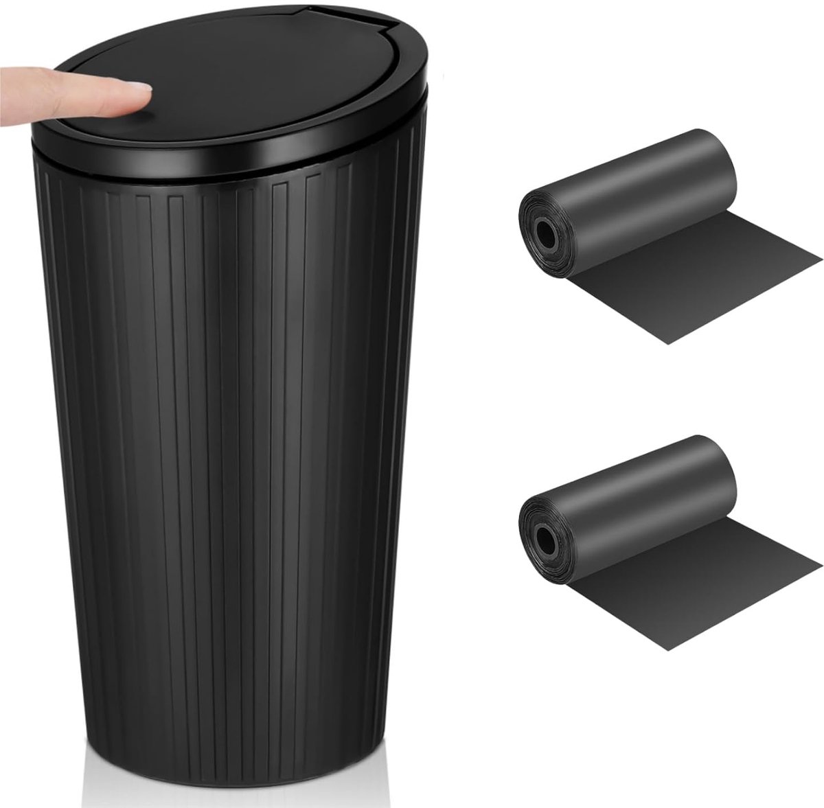 Mini Auto Afvalbak - Compact 16,2 x 8,5 x 6,5 cm - Met Deksel - Houdt de auto fris en schoon - ShopVlot