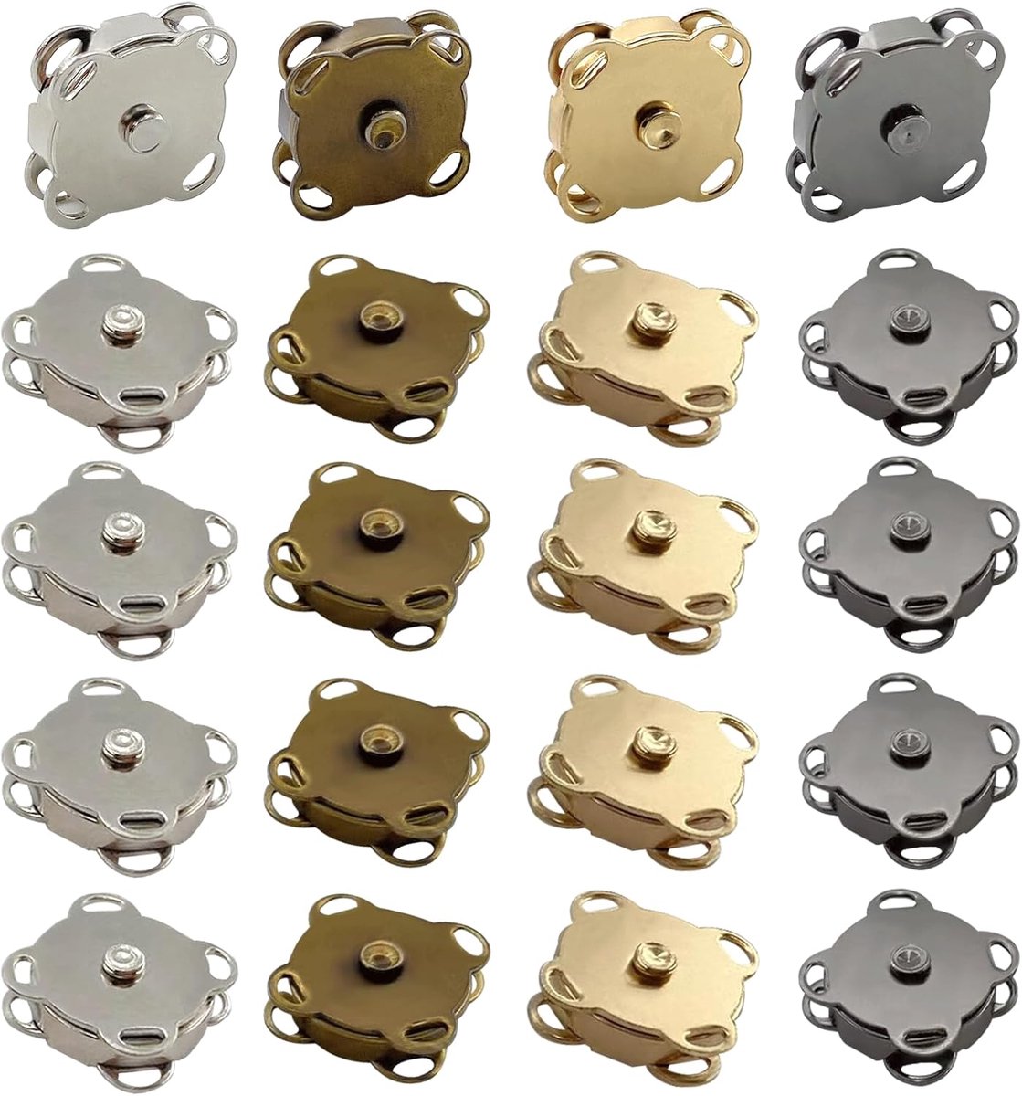 Knopen voor tassen, 14 mm, 4 kleuren | Drukknopen om te naaien, magneetknopen voor tassen, kleding, handwerk