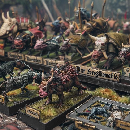 Rechthoekige basis van kunststof voor figuren of miniaturen voor oorlogsspelletjes tafeldecoratie (4 stuks 50 x 100 mm) — afbeelding 3
