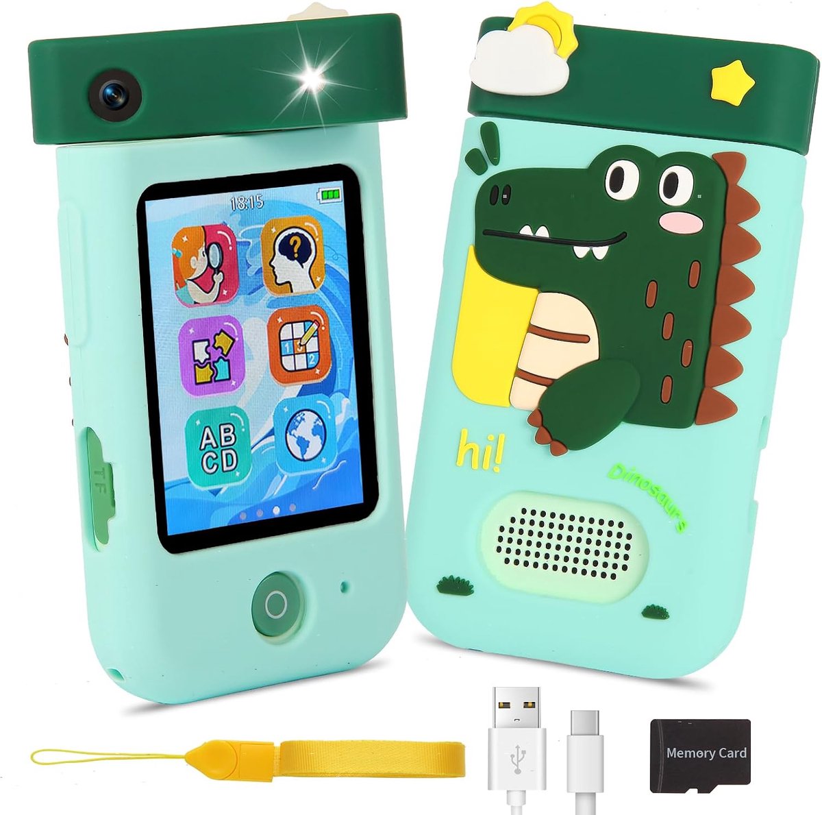 Kinder Smartphone Speelgoed met 180°Lens,Touchscreen & Siliconen