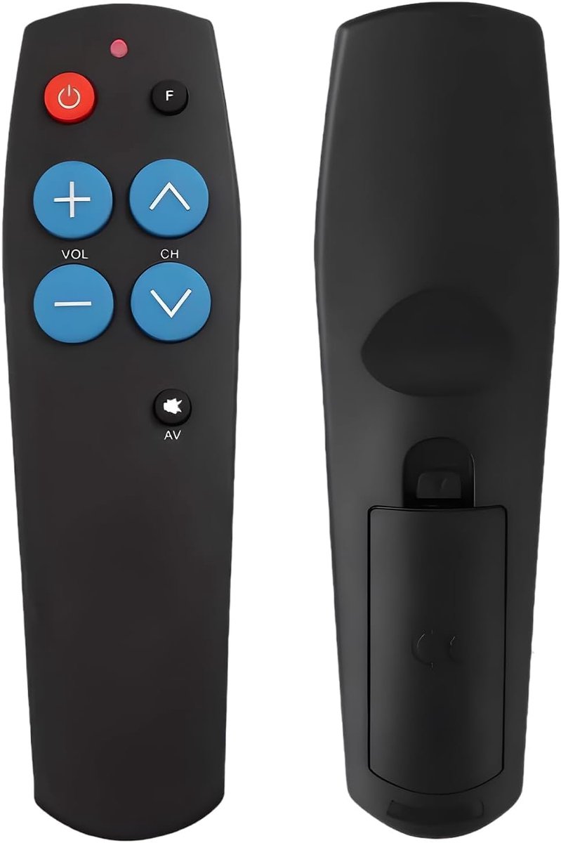 SnelShoppen - Universele afstandsbediening voor senioren, grote knoppen, leerfunctie, eenvoudig in gebruik, geschikt voor televisie, DVD-speler, ontva
