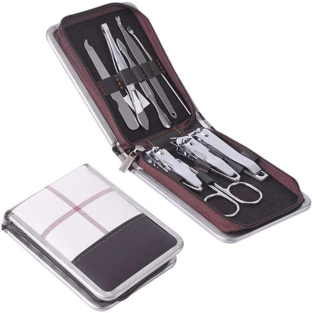 Nagelverzorgingsset - Manicure pedicure - Persoonlijke verzorging - Roestvrij staal - 9 delig - Zwart