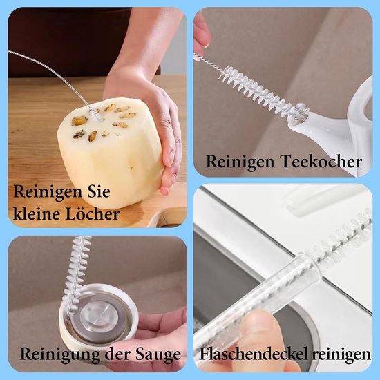 7 stuks afvoerreinigers, spiraal, afvoerborstel, spiraal, afvoerspiraal, reinigingsspiraal, buisborstel, afvoerreiniger voor afvoer keuken — afbeelding 4