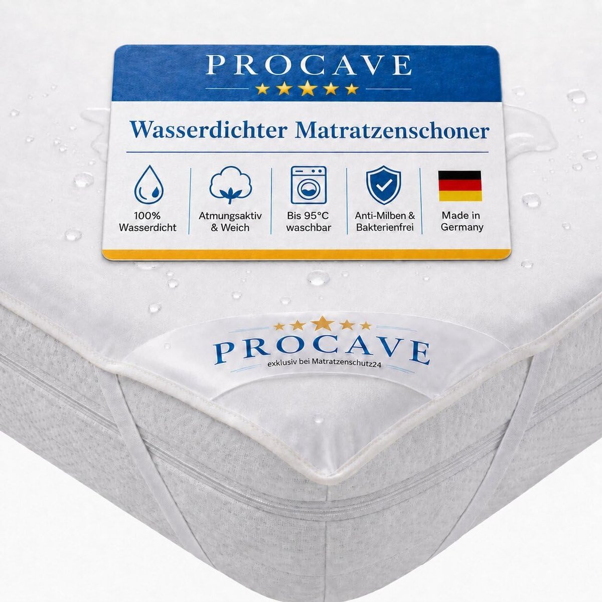 SnelShoppen - Waterproof Matrasbeschermer - Waterdichte Matras Topper - Ademend Molleton Materiaal - Diverse Maten 200 x 220 cm - Perfect voor Kindere