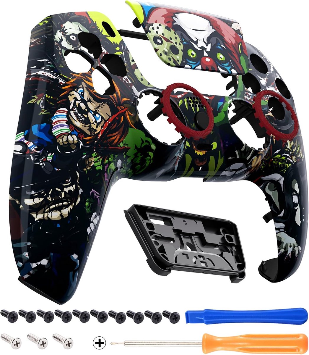 eXtremeRate LUNA Voorkant voor ps5 Controller BDM-010/020/030/040/050/060 | Vervanging Behuizing met Touchpad,Ringen Shell voor ps5 Controller,Eng Feest