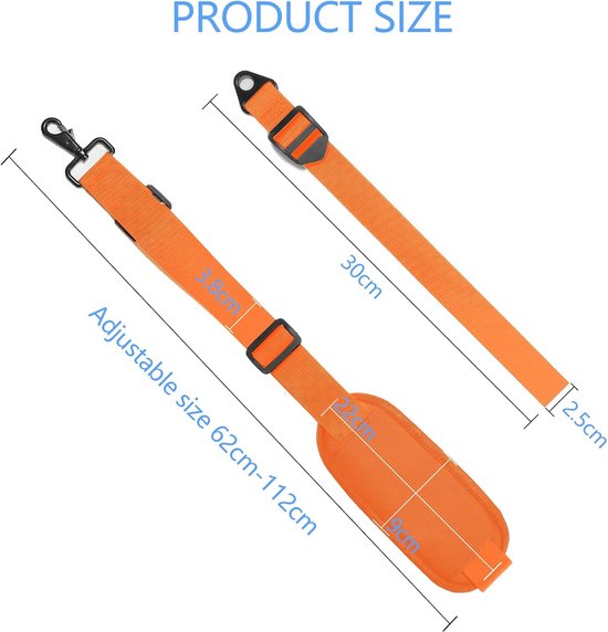 Schouderriem voor grasmaaiers, verstelbare schouderriem voor bosmaaier, riem voor bosmaaier van nylon voor bosmaaier en grasmaaiers (oranje) van Merkloos	 — afbeelding 5