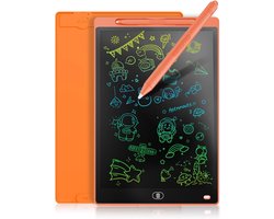 LCD-schrijfbord, 10 inch, kleurrijk lcd-schrijftablet, draagbaar, uitwisbaar tekenbord, elektronische tablet, grafisch tablet voor kinderspelletjes, meisjes van 2, 3, 4, 5, 6, 7 jaar, oranje