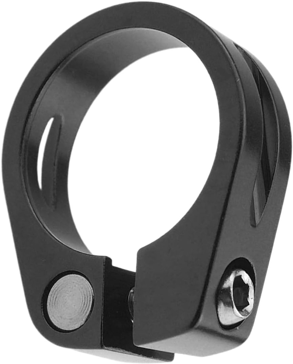 SnelShoppen - 1 Stuk Zwarte Fietssaddle Klem, Fietszadel Bevestiging, Aluminium Legering, Zadelbuis Klem, Fietsaccessoires, Mountainbike Adapter 31.8m