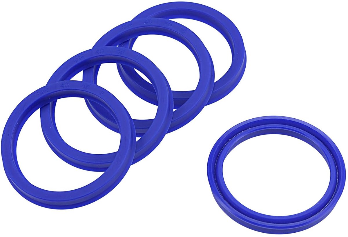 5 stuks UN radiale asafdichtringen - industriële PU-olieafdichtingen - hydraulische cilinders (blauw, 40 mm ID x 48 mm OD 6 mm breed)
